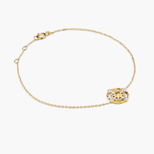 Bransoletka róża wiatrów Savicki: złota, diamenty